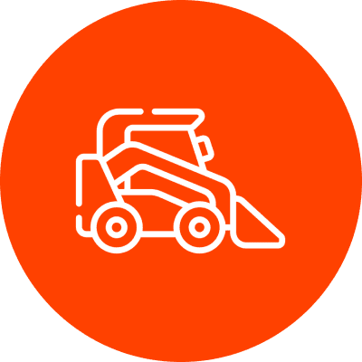 Construction vehicle outline in circle