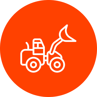 Construction vehicle symbol in circle